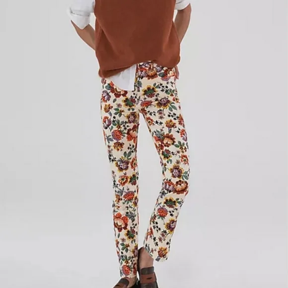 Anthropologie Pilcro The Cigarette Slim Floral Print Jeans Sz 25 NWT - Picture 16 of 16